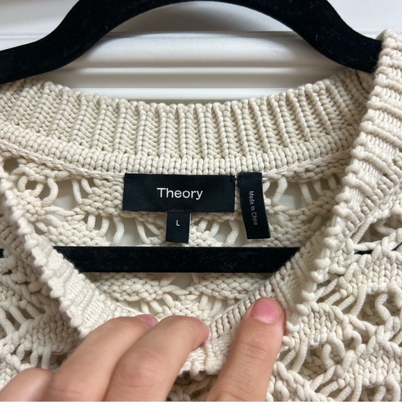 Theory Womens Open Stitch Split Hem Sweater Vest - Picture 3 of 3